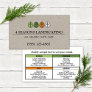 Lawn Care Landscaping Four Seasons Kraft Business Card