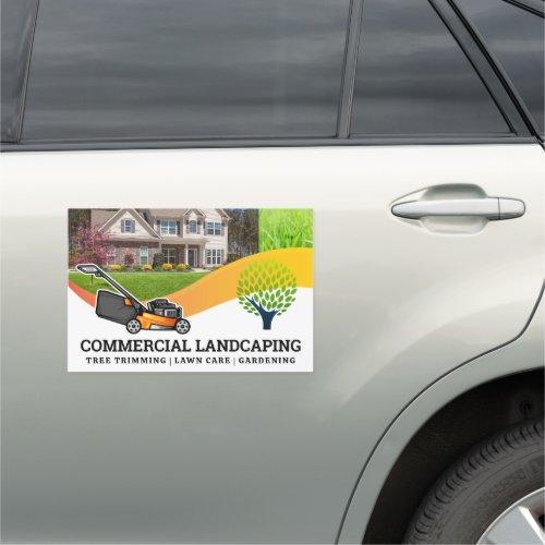 Lawn Care  Landscaping  Gardening Car Magnet