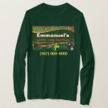 Lawn Care Landscaping Grass Cut  Long Sleeve Shirt<br><div class="desc">Brand your lawn care landscaping grass cutting business with these green long sleeve shirts. Customize by adding your own information where necessary. Artwork included on this shirt are lawn mower,  yard rake,  leaf blower and hedge trimmers.</div>