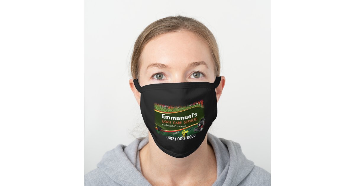 Lawn Care Landscaping Grass Cutting Black Cotton Face Mask