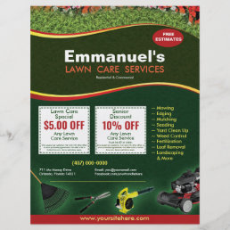 Lawn Care Landscaping Grass Cutting Flyer 8.5 x 11
