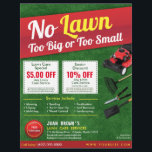 Lawn Care Landscaping Grass Cutting Flyer 8.5 x 11<br><div class="desc">Promote your lawn care landscaping grass cutting services business by customizing this this full page (8.5" x 11") flyer template design. Add your logo for more effective branding. Customize the coupon offers on flyer to attract potential clients. Great for Every Door Direct Mail (EDDM) mailing services when purchasing 16pt or...</div>