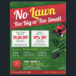 Lawn Care Landscaping Grass Cutting Flyer 8.5 x 11<br><div class="desc">Promote your lawn care landscaping grass cutting services business by customizing this this full page (8.5" x 11") flyer template design. Add your logo for more effective branding. Customize the coupon offers on flyer to attract potential clients. Great for Every Door Direct Mail (EDDM) mailing services when purchasing 16pt or...</div>