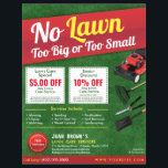 Lawn Care Landscaping Grass Cutting Flyer 8.5 x 11<br><div class="desc">Promote your lawn care landscaping grass cutting services business by customizing this this full page (8.5" x 11") flyer template design. Add your logo for more effective branding. Customize the coupon offers on flyer to attract potential clients. Great for Every Door Direct Mail (EDDM) mailing services when purchasing 16pt or...</div>