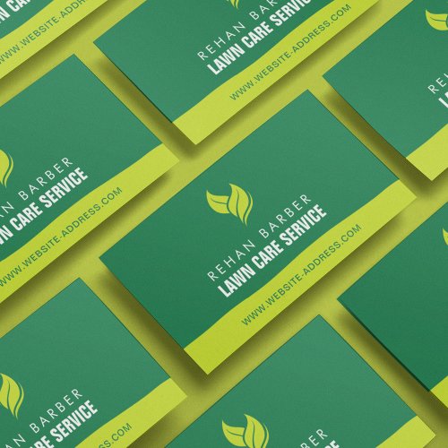 Lawn Care Landscaping Grass Logo  Business Card