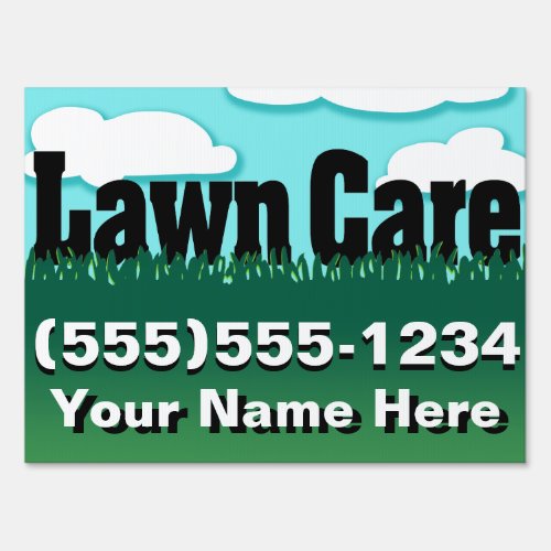 Lawn Care Landscaping Grass Mowing Advertising Yard Sign