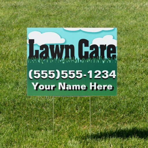 Lawn Care. Landscaping. Grass Mowing. Advertising Yard Sign | Zazzle