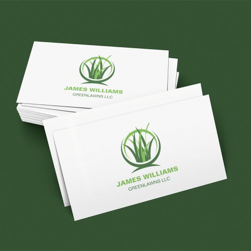 Lawn Care Landscaping Grass QR Code Business Card