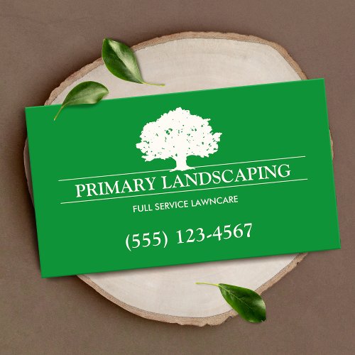 Lawn Care  Landscaping Green  Business Card