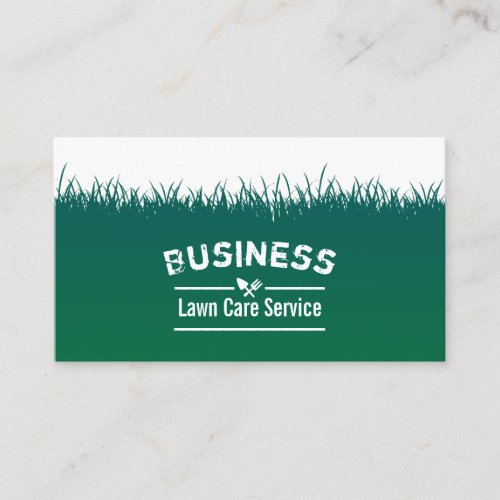 Lawn Care  Landscaping Green Grass Background Business Card