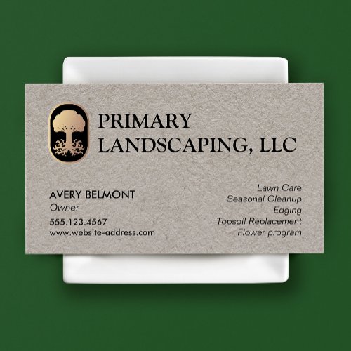 Lawn Care Landscaping Landscaper Tree with Roots Business Card