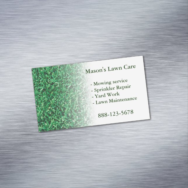 Lawn Care Landscaping Lawn Business Card Magnet (In Situ)