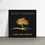 Lawn Care Landscaping Lonely Orange Tree Elegant  Square Business Card