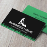 Lawn Care &amp; Landscaping Mower Minimalist Black Business Card