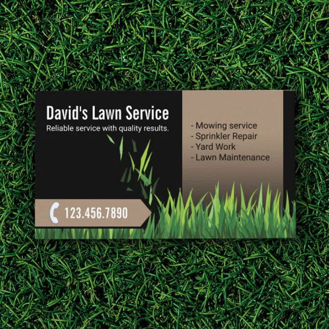 lawn-care-landscaping-mowing-black-beige-business-card-zazzle for Free Printable Lawn Care Business Cards Lawn Care Landscaping Mowing Black & Beige Business Card | Zazzle for Free Printable Lawn Care Business Cards