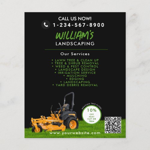Lawn Care Landscaping Mowing Cutting Business Flyer