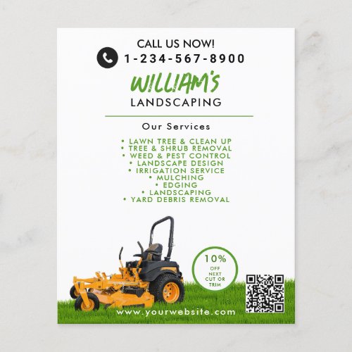 Lawn Care Landscaping Mowing Cutting Business Flyer