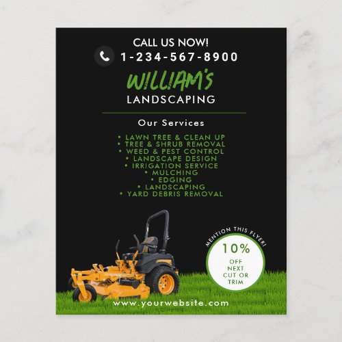 Lawn Care Landscaping Mowing Cutting Business Flyer