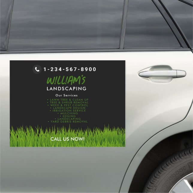 Lawn Care Landscaping Mowing Cutting Services Car Magnet (In Situ)