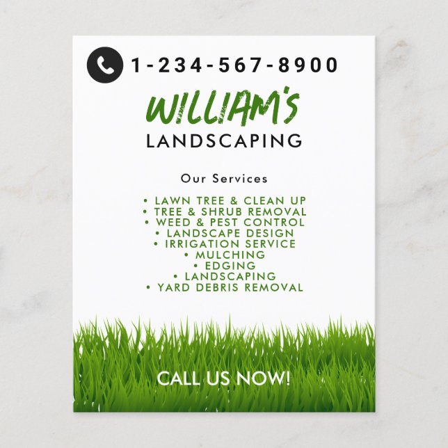 Lawn Care Landscaping Mowing Cutting Services  Flyer (Front)