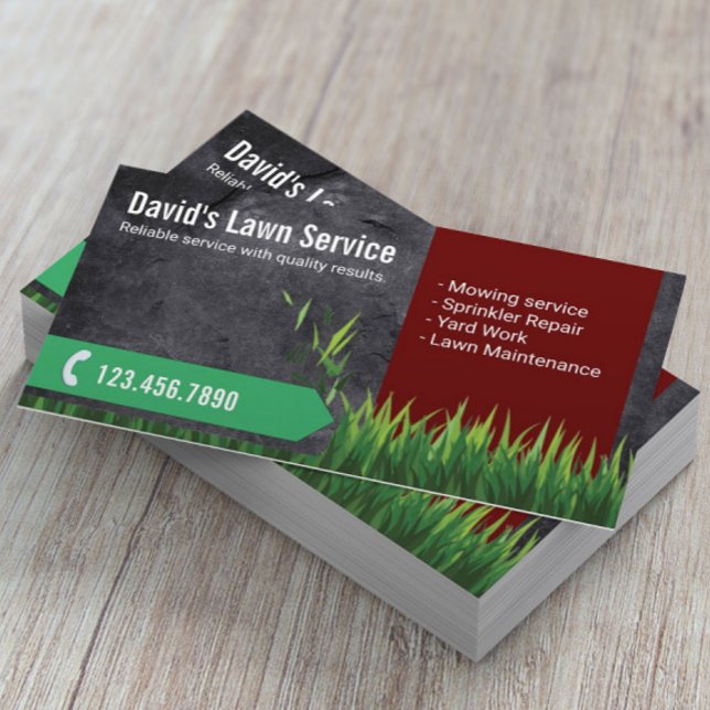 Lawn Care Landscaping Mowing Gardening Business Card (Creator Uploaded)
