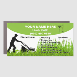 Lawn Care Landscaping Mowing Grass Service Car Magnet