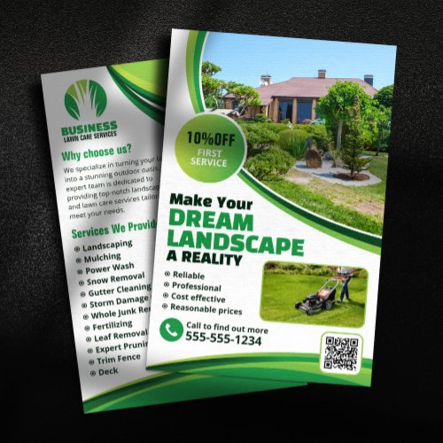 Lawn Care Landscaping Mowing Grass Tree Service Flyer