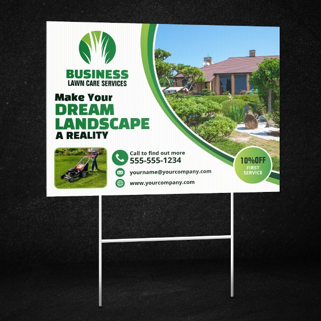 Lawn Care Landscaping Mowing Grass Tree Service Sign (Creator Uploaded)