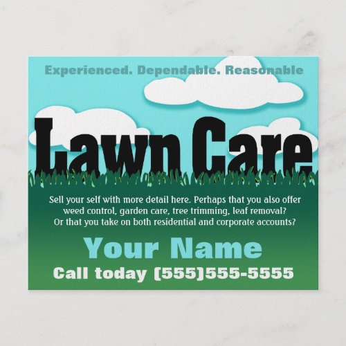 Lawn Care Landscaping Mowing Marketing flyer
