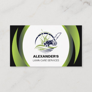 Lawn Care Landscaping Mowing Service Business Card