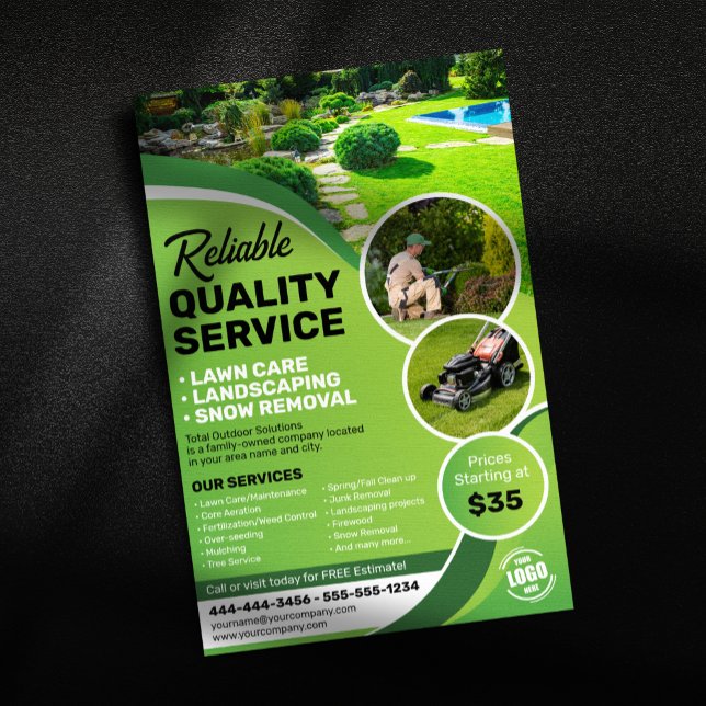 Lawn Care Landscaping Mowing Snow Removal Trimming Flyer (Creator Uploaded)