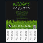 Lawn Care Landscaping Mowing Tear Off Strips Flyer<br><div class="desc">A modern flyer design for lawn care specialists. A minimalist personalized business flyer for lawn care, gardening and landscaping businesses. A simple and professional way to introduce your business and to inform potential customers of your services. Personalize your details to create your own unique lawn care tear off strips business...</div>