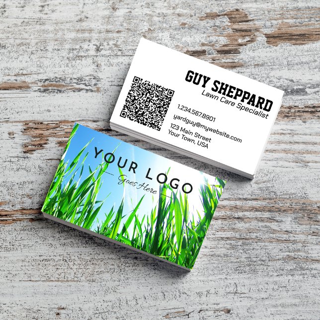 Lawn Care & Landscaping Photo QR Code Business Card (Creator Uploaded)
