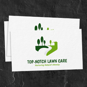 Lawn Care Landscaping Premium Thick Business Card