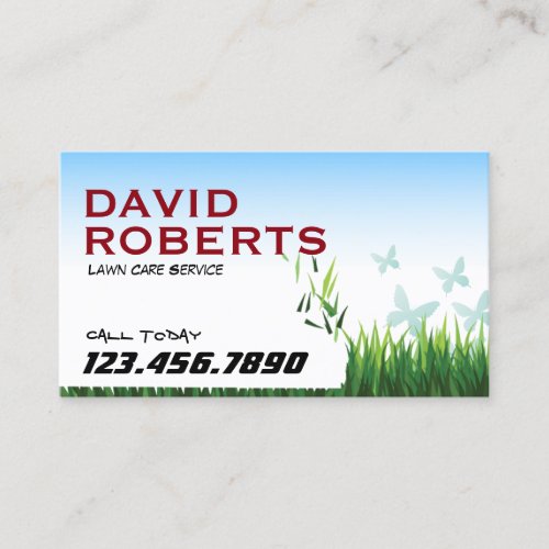 Lawn Care  Landscaping Professional Business Card