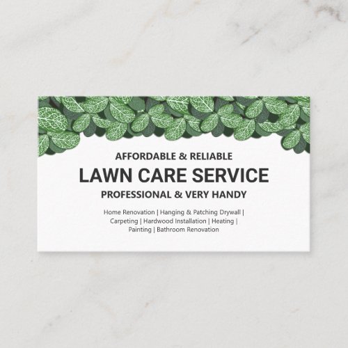 Lawn Care  Landscaping Professional Foliage Print Business Card