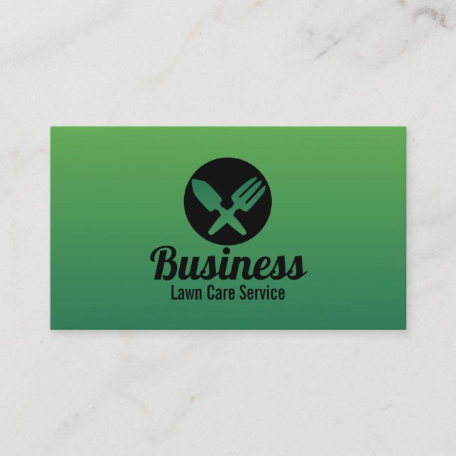 Lawn Care & Landscaping Professional Gardening Business Card (Front)