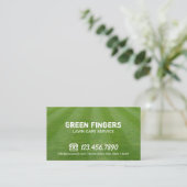 Lawn Care & Landscaping Professional Green Field Business Card (Standing Front)