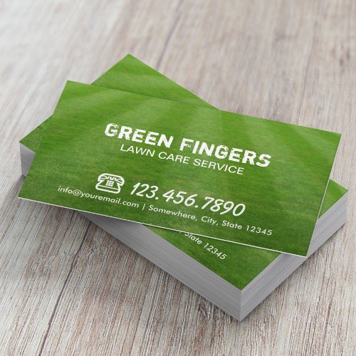 Lawn Care  Landscaping Professional Green Field Business Card