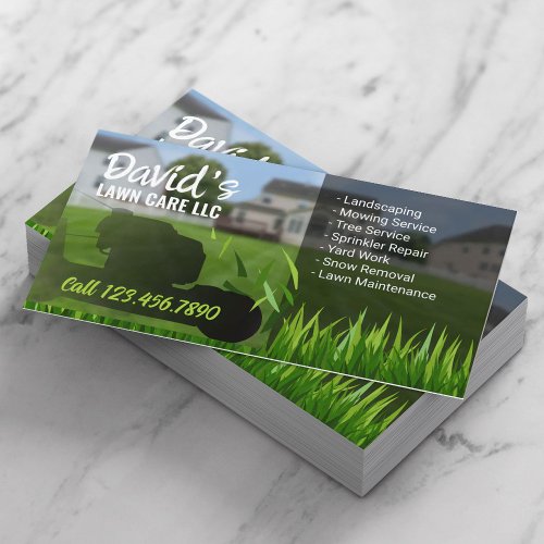 Lawn Care  Landscaping Professional Mower Business Card