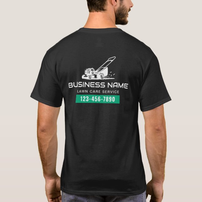 Lawn Care & Landscaping Professional Mower Logo T-Shirt (Back)