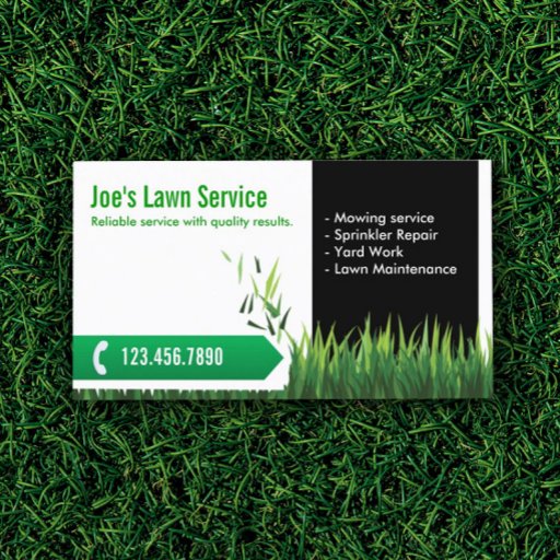 Customizable Lawn Care Landscaping Professional Mowing Business Card