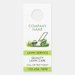 Lawn Care Landscaping Professional QR Code Door Hanger