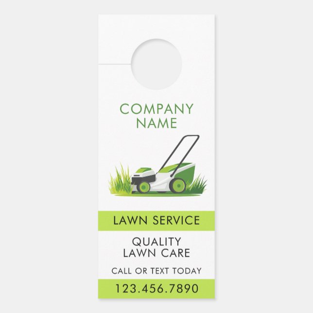 Lawn Care Landscaping Professional QR Code Door Hanger (Front)