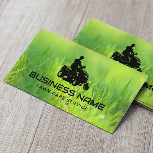 Lawn Care  Landscaping Riding Mower Grass Green Business Card