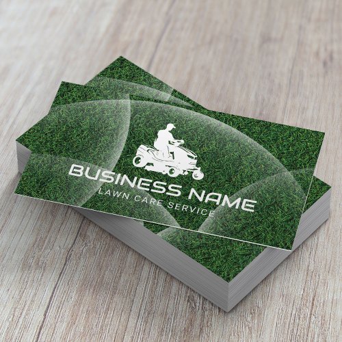 Lawn Care  Landscaping Riding Mower Green Grass Business Card