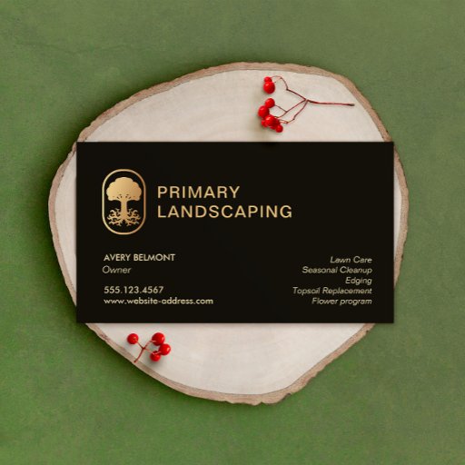 Customizable Landscape and Lawn Care Design Rooted Tree Business Card