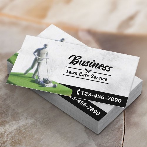 Lawn Care  Landscaping Service 3D Lawn Mower Business Card