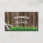 Lawn Care & Landscaping Service Barn Wood Business Card (Front)