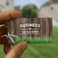 Lawn Care & Landscaping Service Barn Wood Business Card